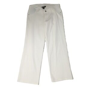 Luxe Essentials Maternity Jeans Womens Size 25 Streach Crop Flare Boot Cut White